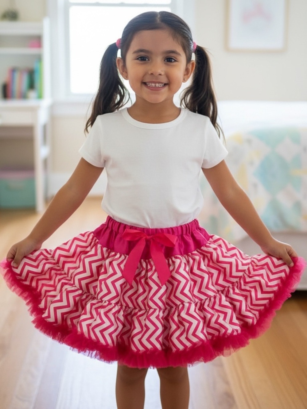 BigDreamz. Pink Chevron Skirt